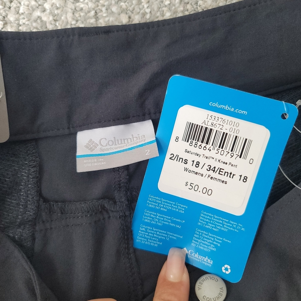 Columbia NWT Saturday Trail II Knee Capri Pant Size 2 Color Black - Picture 12 of 12